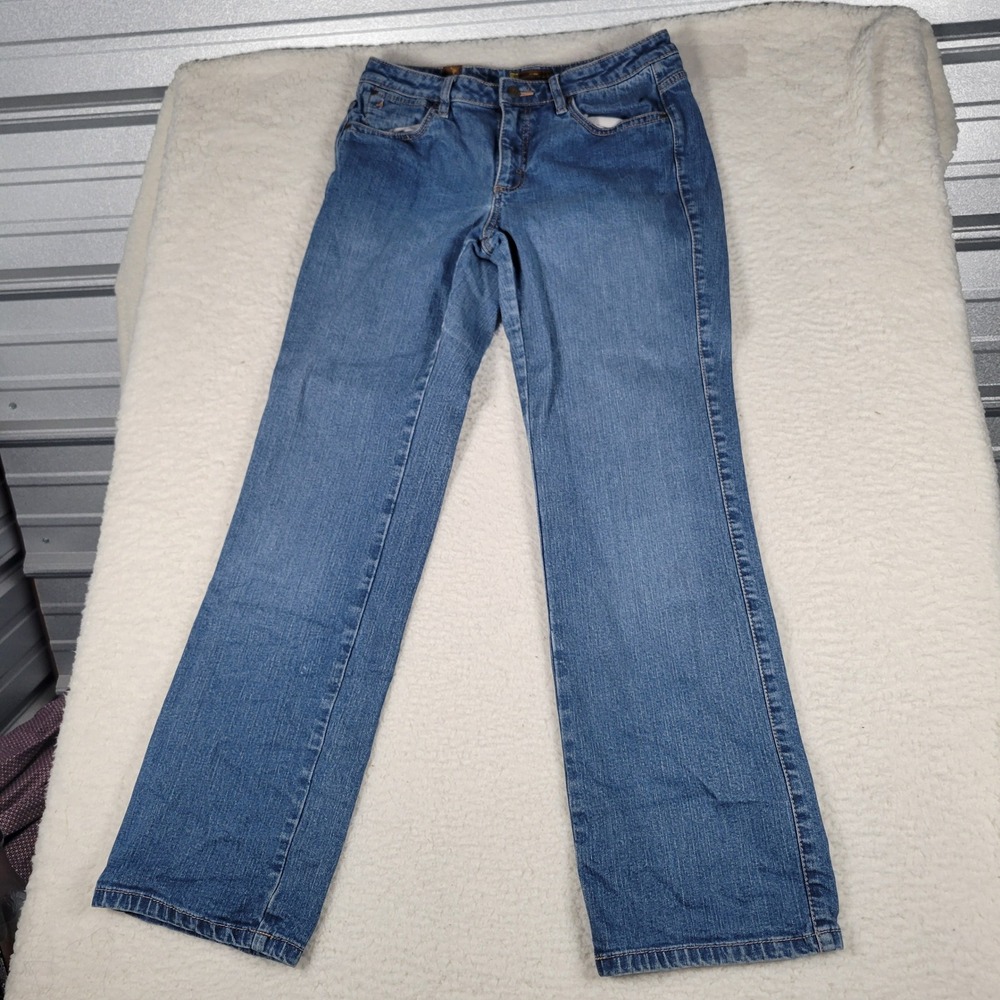Wrangler Aura Straight Leg Jeans Womens 31 Blue Regular Rise Medium Wash Denim - Picture 2 of 15
